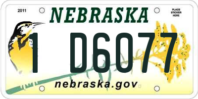 NE license plate 1D6077