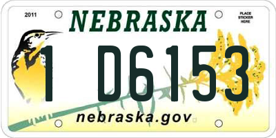 NE license plate 1D6153