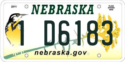 NE license plate 1D6183