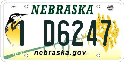 NE license plate 1D6247