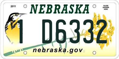 NE license plate 1D6332