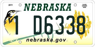 NE license plate 1D6338