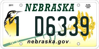 NE license plate 1D6339