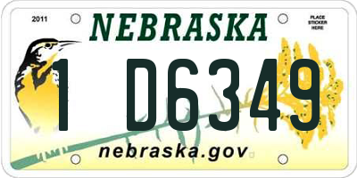 NE license plate 1D6349