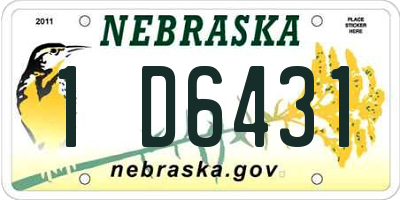 NE license plate 1D6431