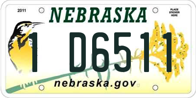NE license plate 1D6511