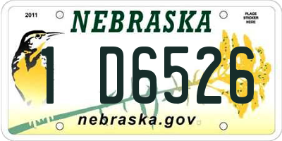 NE license plate 1D6526