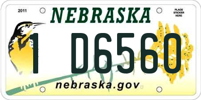 NE license plate 1D6560