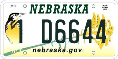 NE license plate 1D6644