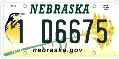 NE license plate 1D6675