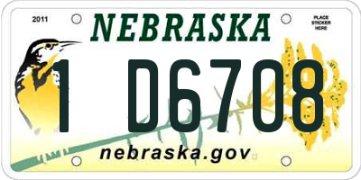 NE license plate 1D6708