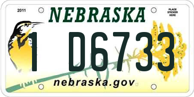 NE license plate 1D6733