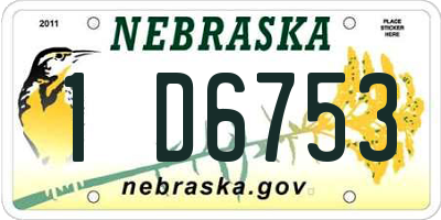 NE license plate 1D6753