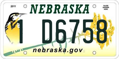 NE license plate 1D6758