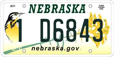 NE license plate 1D6843