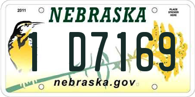 NE license plate 1D7169