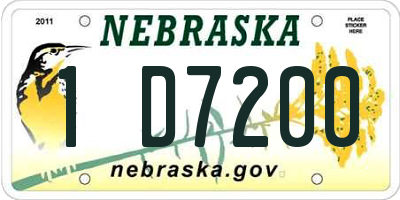 NE license plate 1D7200