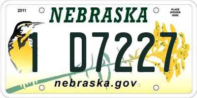 NE license plate 1D7227