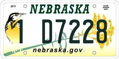 NE license plate 1D7228