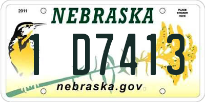 NE license plate 1D7413