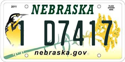 NE license plate 1D7417