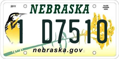NE license plate 1D7510
