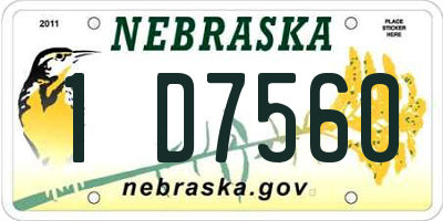 NE license plate 1D7560