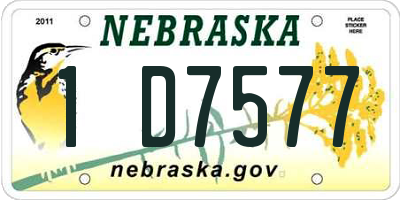 NE license plate 1D7577