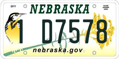 NE license plate 1D7578
