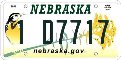 NE license plate 1D7717