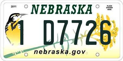 NE license plate 1D7726