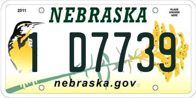 NE license plate 1D7739