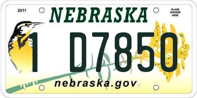 NE license plate 1D7850