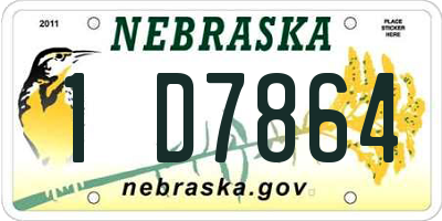 NE license plate 1D7864