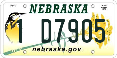 NE license plate 1D7905