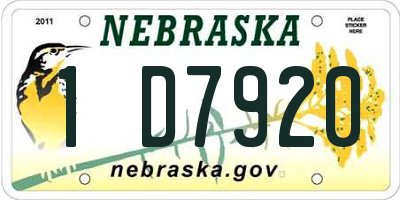 NE license plate 1D7920
