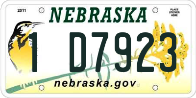 NE license plate 1D7923