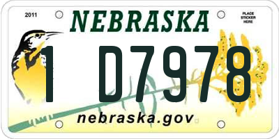 NE license plate 1D7978