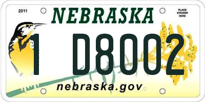 NE license plate 1D8002