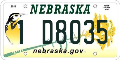 NE license plate 1D8035