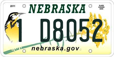 NE license plate 1D8052