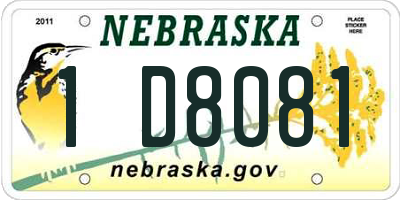 NE license plate 1D8081