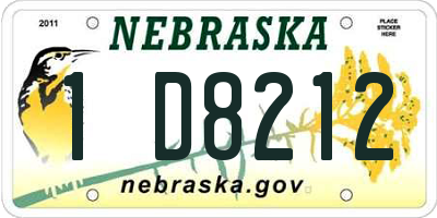 NE license plate 1D8212