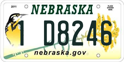 NE license plate 1D8246