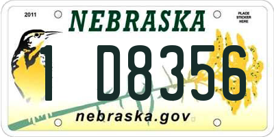 NE license plate 1D8356