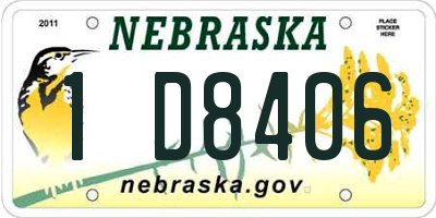 NE license plate 1D8406