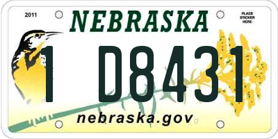 NE license plate 1D8431
