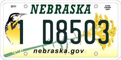 NE license plate 1D8503