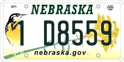 NE license plate 1D8559