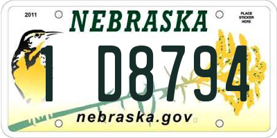 NE license plate 1D8794